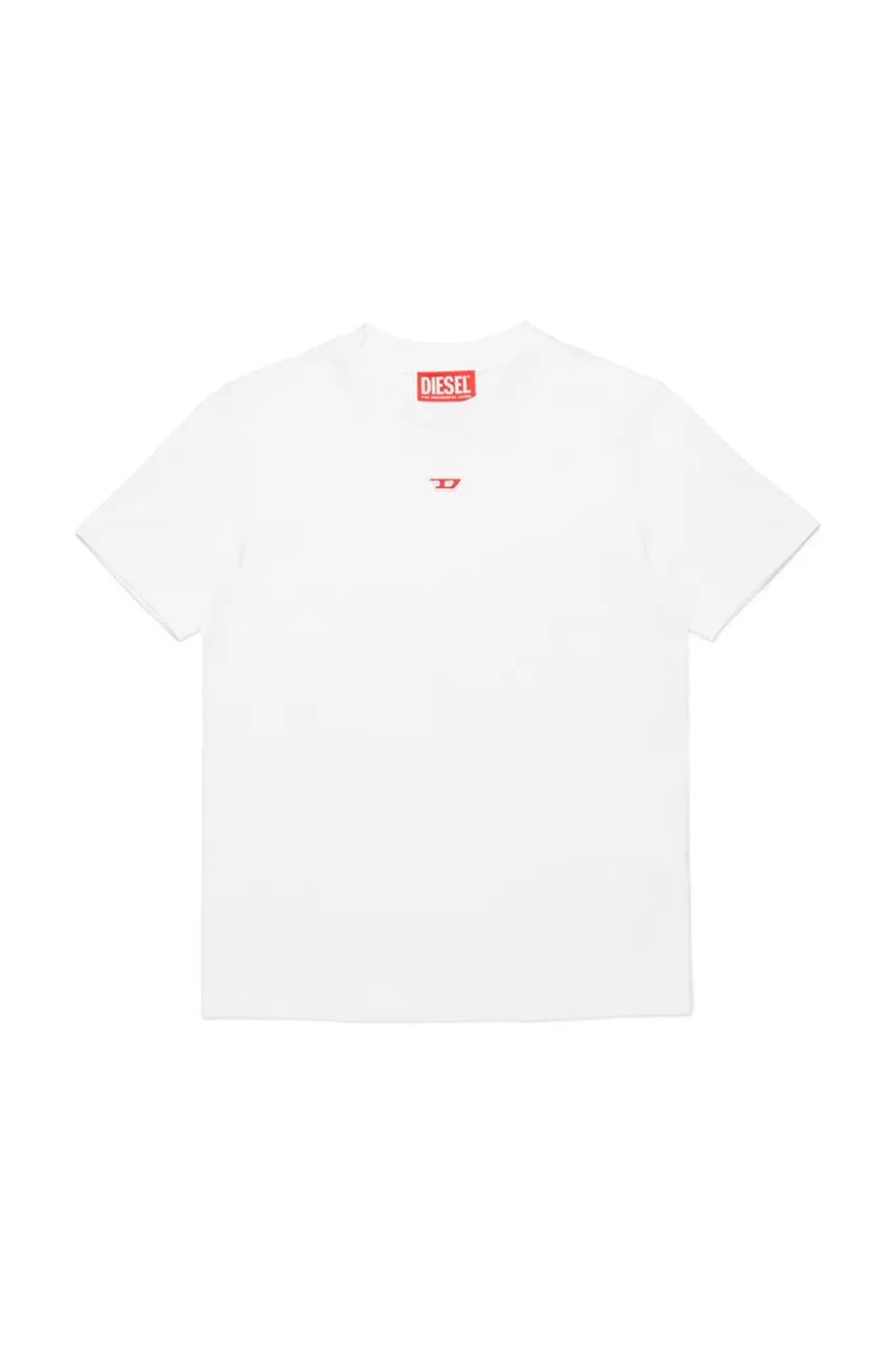 Diesel tricou de bumbac pentru copii TDIEGORD T-SHIRT culoarea alb, neted, J02237 Diesel tricou de bumbac pentru copii TDIEGORD T-SHIRT culoarea alb, neted, J02237