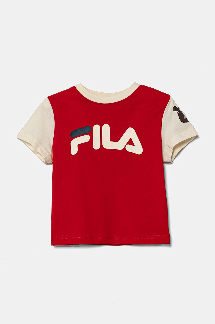 Fila tricou de bumbac pentru copii LUBAN culoarea rosu, cu imprimeu, FAK0394