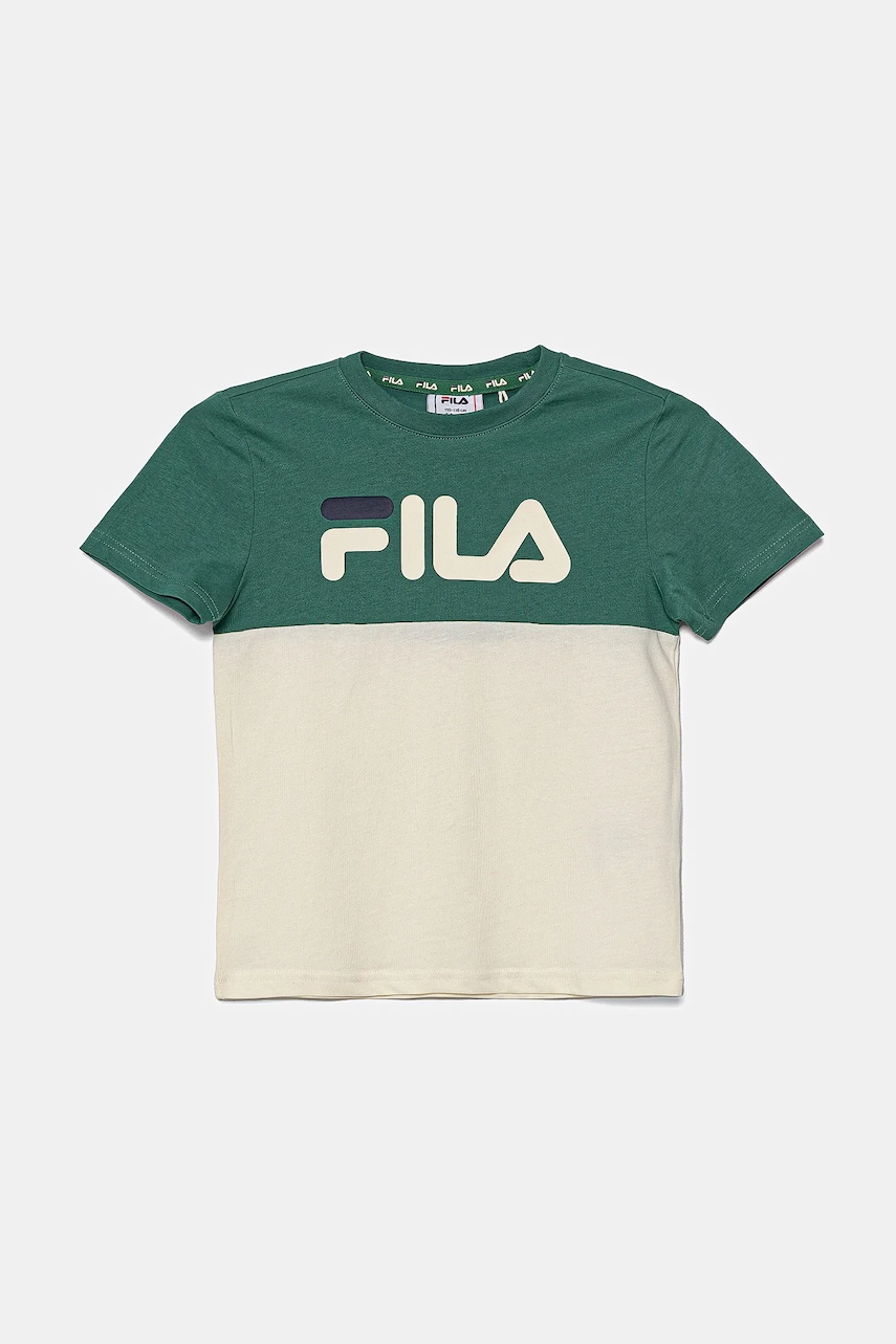 Fila tricou de bumbac pentru copii LOTTUM culoarea bej, cu imprimeu, FAK0404