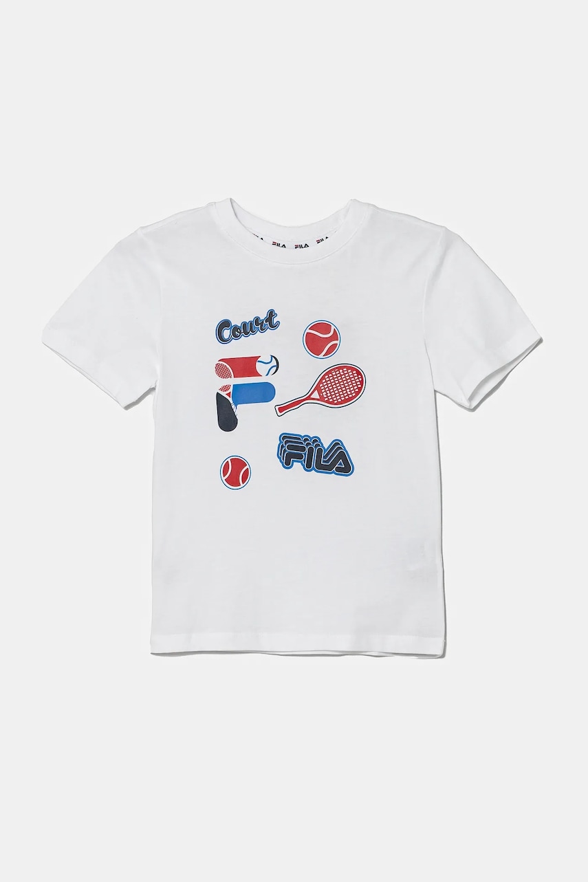 Fila tricou de bumbac pentru copii LOPAR culoarea alb, cu imprimeu, FAK0408