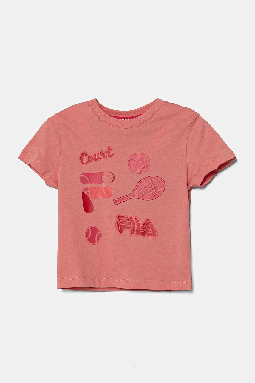 Fila tricou de bumbac pentru copii LOPAR culoarea portocaliu, cu imprimeu, FAK0408