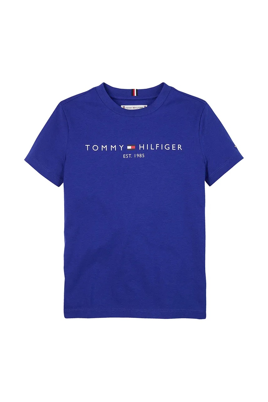Детская хлопковая футболка Tommy Hilfiger цвет фиолетовый с принтом KS0KS00397 Детская хлопковая футболка Tommy Hilfiger цвет фиолетовый с принтом KS0KS00397