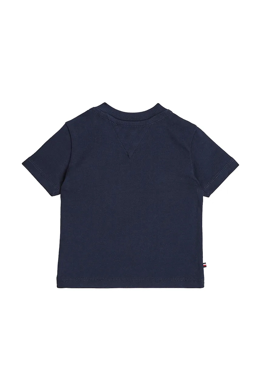 Футболка для младенцев Tommy Hilfiger цвет синий с принтом KN0KN02024 Футболка для младенцев Tommy Hilfiger цвет синий с принтом KN0KN02024