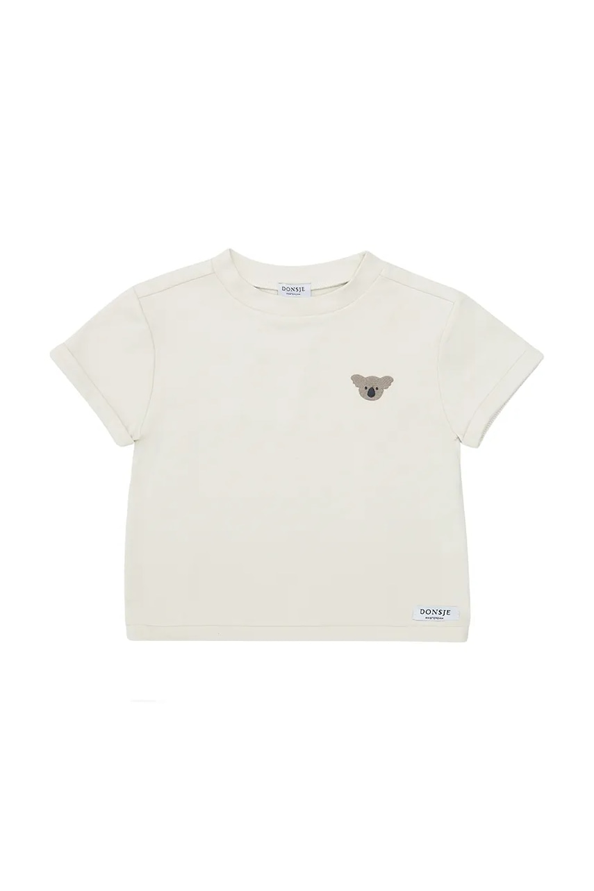 Детская хлопковая футболка Donsje Jarne T-shirt Koala цвет бежевый однотонный 4081802 Детская хлопковая футболка Donsje Jarne T-shirt Koala цвет бежевый однотонный 4081802