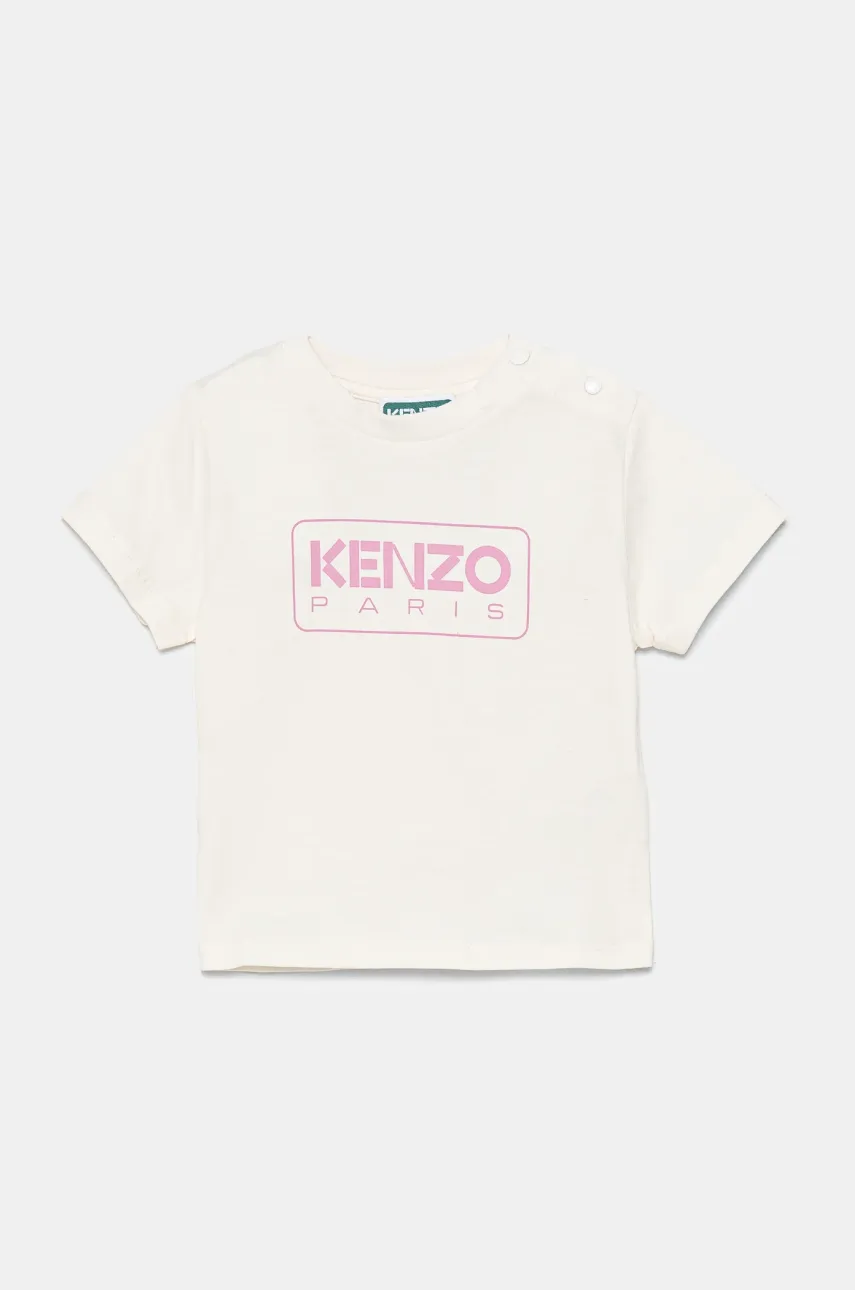 Kenzo Kids tricou de bumbac pentru copii culoarea bej, cu imprimeu, K60972