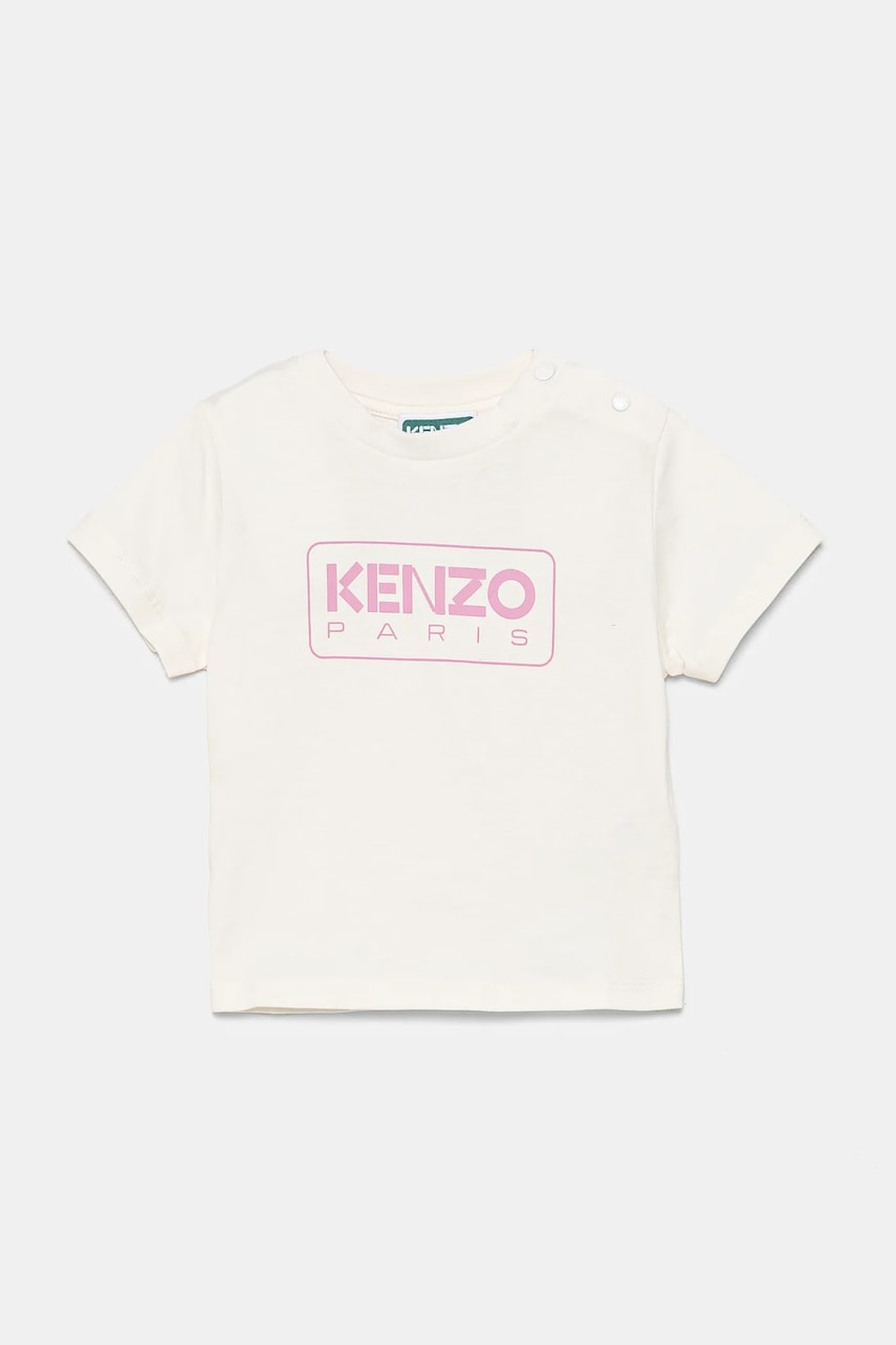 Kenzo Kids tricou de bumbac pentru copii culoarea bej, cu imprimeu, K60972