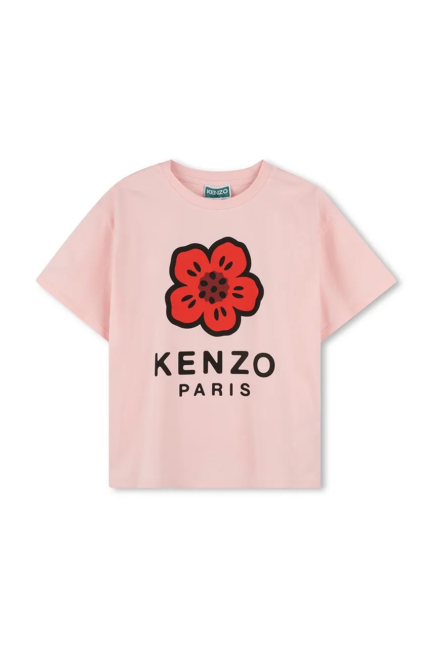 Kenzo Kids tricou de bumbac pentru copii culoarea portocaliu, cu imprimeu, K61058