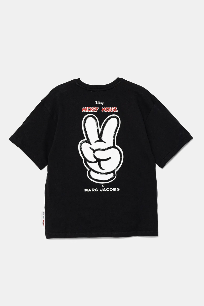 Дитяча бавовняна футболка Marc Jacobs колір чорний з принтом W60447