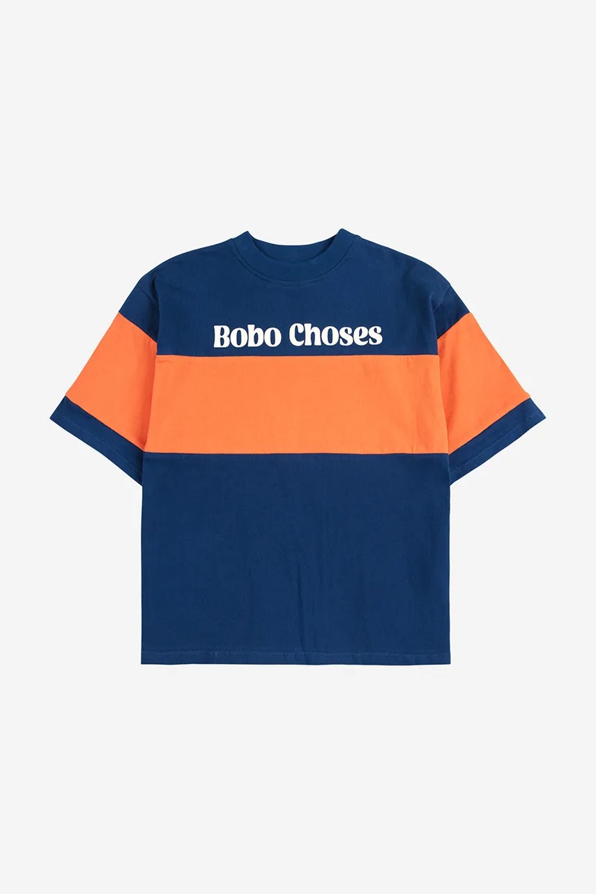 Детская хлопковая футболка Bobo Choses цвет синий с принтом 125AC126 Детская хлопковая футболка Bobo Choses цвет синий с принтом 125AC126