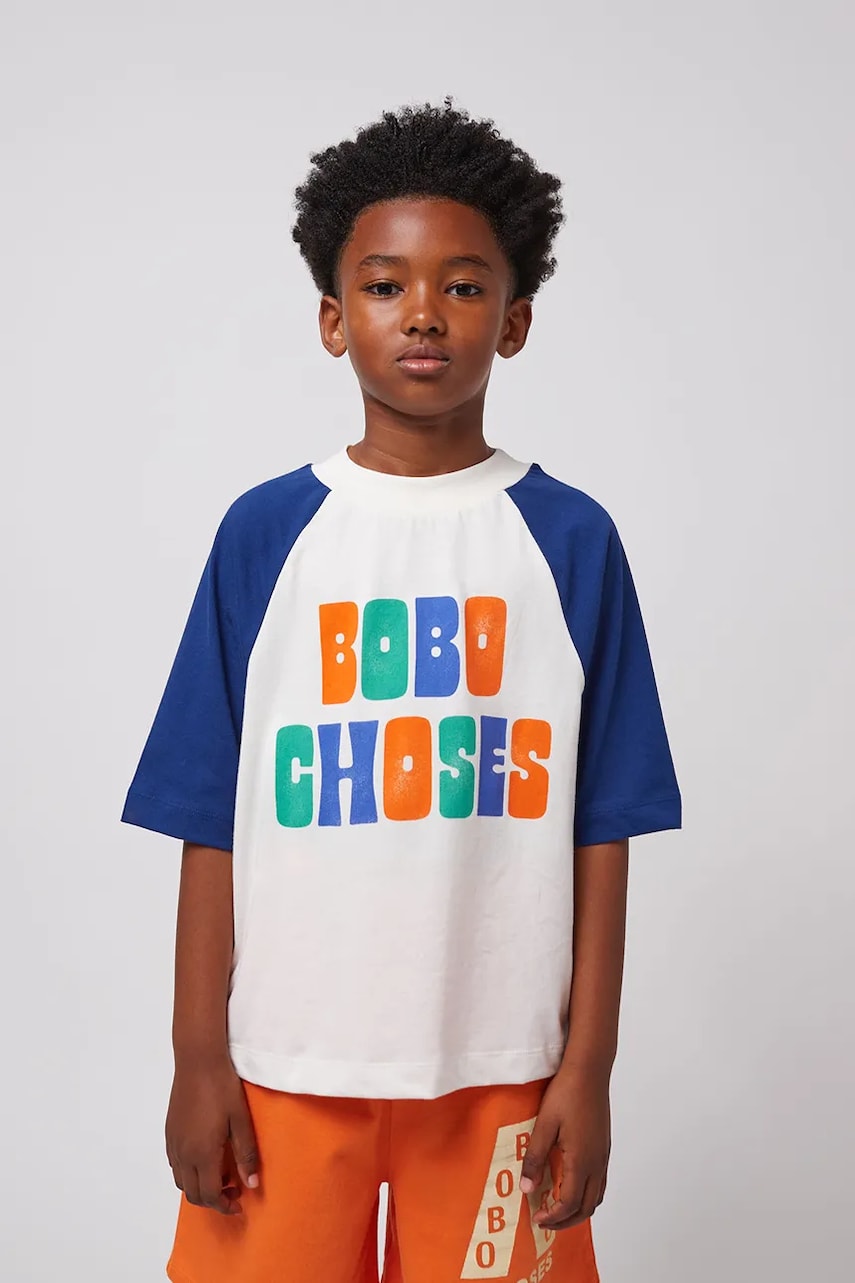 Bobo Choses tricou de bumbac pentru copii culoarea alb, cu imprimeu, 125AC125
