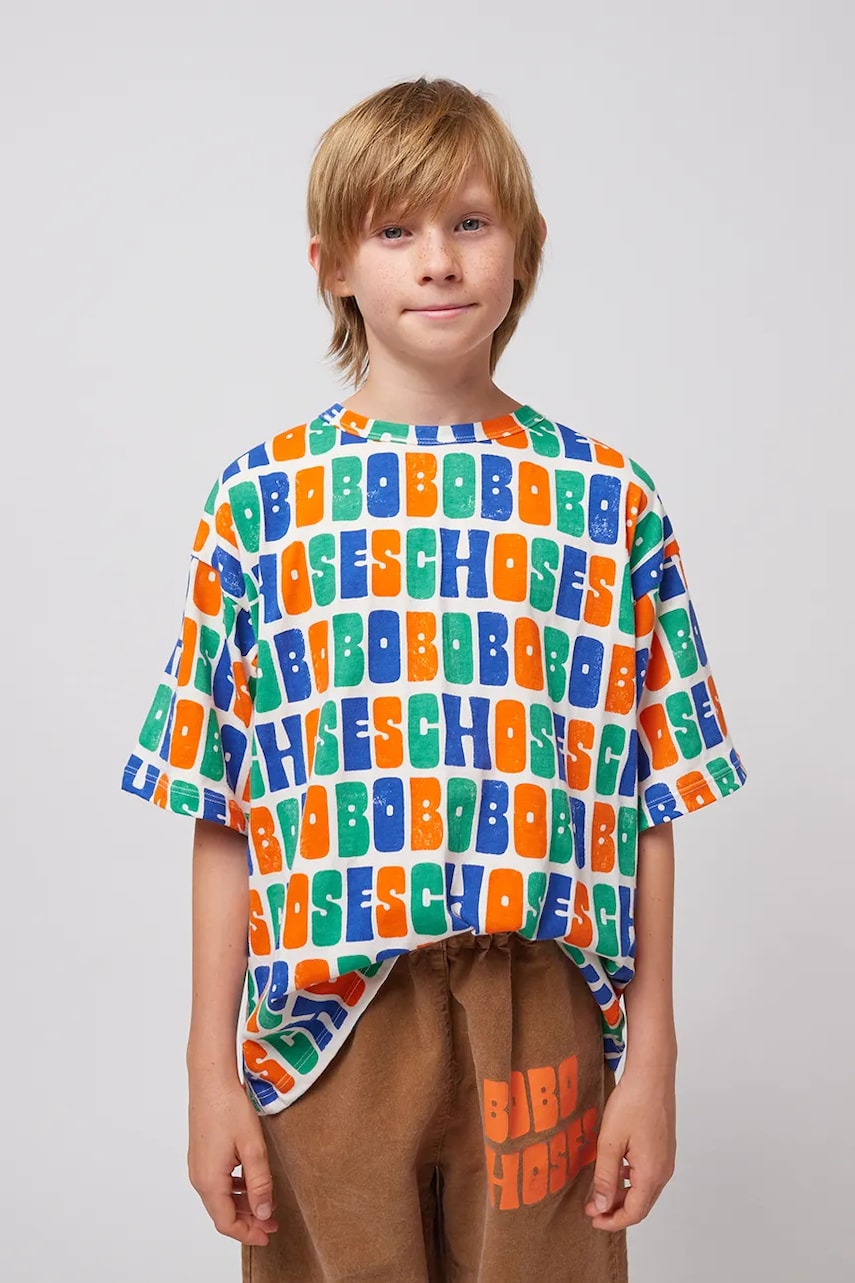 Bobo Choses tricou de bumbac pentru copii culoarea portocaliu, modelator, 125AC123 Bobo Choses tricou de bumbac pentru copii culoarea portocaliu, modelator, 125AC123