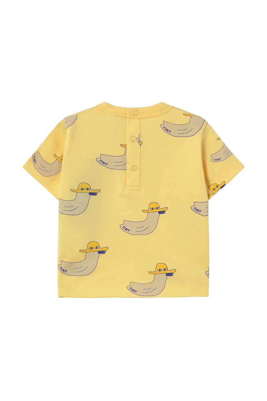 Детская хлопковая футболка Tinycottons DUCKS BABY TEE цвет жёлтый с принтом SS25-013 Детская хлопковая футболка Tinycottons DUCKS BABY TEE цвет жёлтый с принтом SS25-013