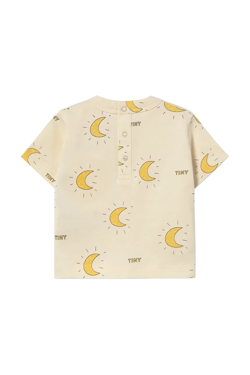 Детская хлопковая футболка Tinycottons MIDNIGHT SUN BABY TEE цвет бежевый узорная SS25-023 Детская хлопковая футболка Tinycottons MIDNIGHT SUN BABY TEE цвет бежевый узорная SS25-023