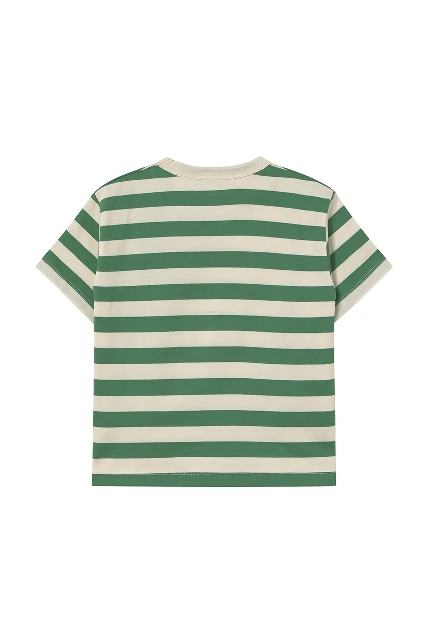 Tinycottons gyerek pamut póló STRIPES TEE zöld, mintás, SS25-111 termék 2. képe