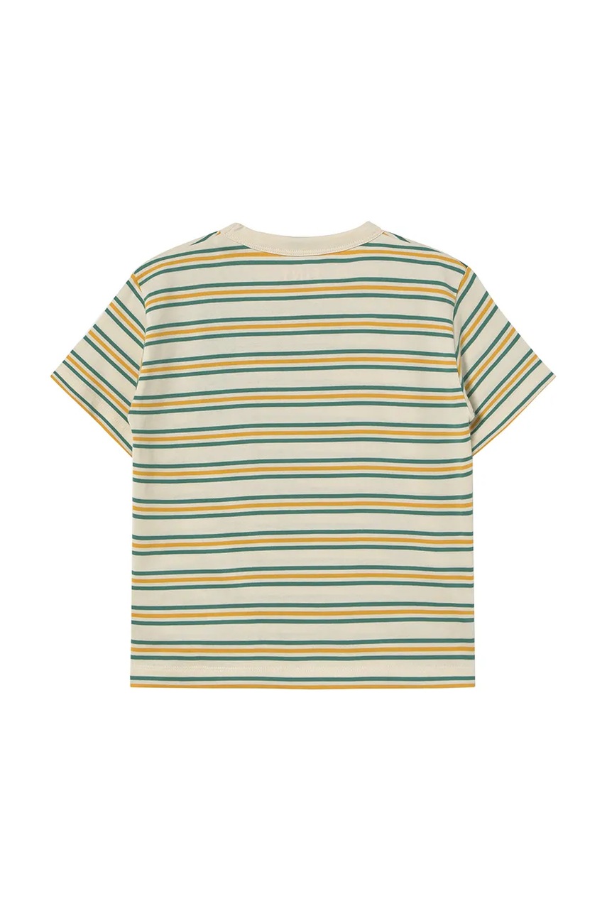Tinycottons gyerek pamut póló STRIPES MULTICOLOR TEE bézs, mintás, SS25-122 termék 2. képe