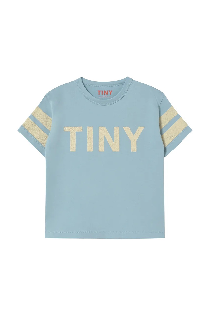 Детская хлопковая футболка Tinycottons STRIPES LOGO TEE с принтом SS25-137 Детская хлопковая футболка Tinycottons STRIPES LOGO TEE с принтом SS25-137