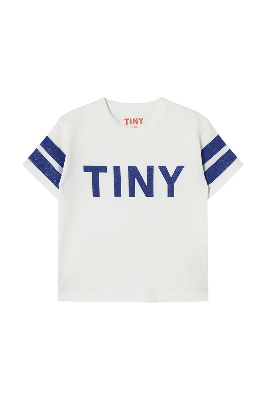 Детская хлопковая футболка Tinycottons STRIPES TINY TEE цвет бежевый с принтом SS25-145 Детская хлопковая футболка Tinycottons STRIPES TINY TEE цвет бежевый с принтом SS25-145