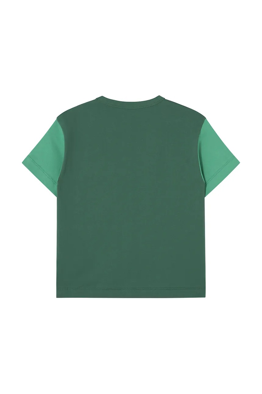 Tinycottons gyerek pamut póló COLOR BLOCK TEE zöld, nyomott mintás, SS25-159 termék 2. képe