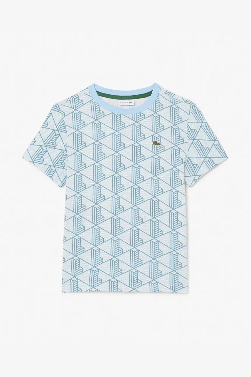 Дитяча бавовняна футболка Lacoste візерунок TJ8411