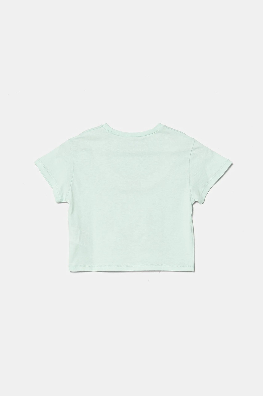 Детская хлопковая футболка United Colors of Benetton цвет зелёный с принтом 3X1SG10I9 Детская хлопковая футболка United Colors of Benetton цвет зелёный с принтом 3X1SG10I9
