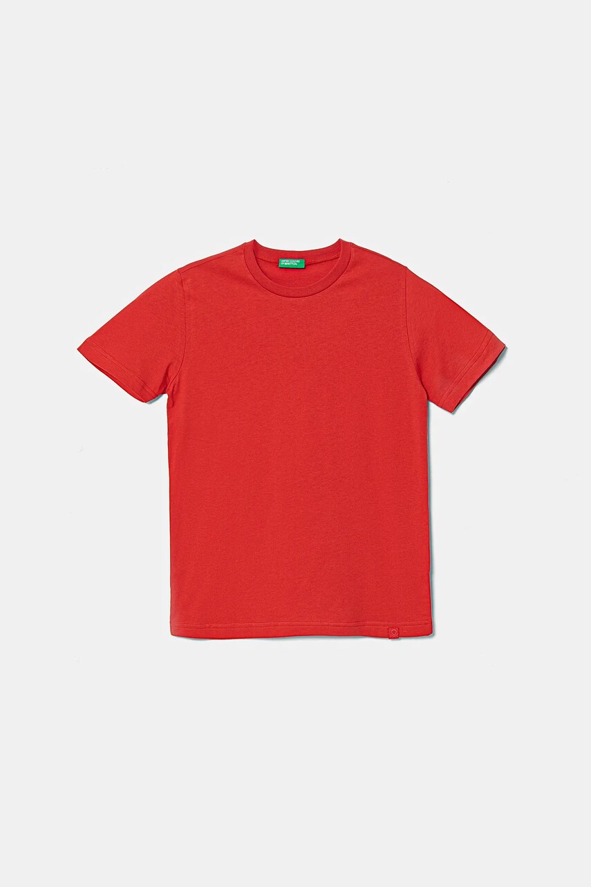 United Colors of Benetton tricou de bumbac pentru copii culoarea rosu, neted, 3I1XC109W