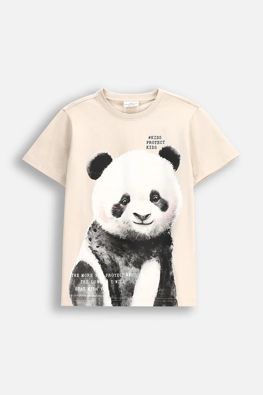 Coccodrillo tricou copii culoarea bej, cu imprimeu, EVERYDAY UNISEX Coccodrillo tricou copii culoarea bej, cu imprimeu, EVERYDAY UNISEX