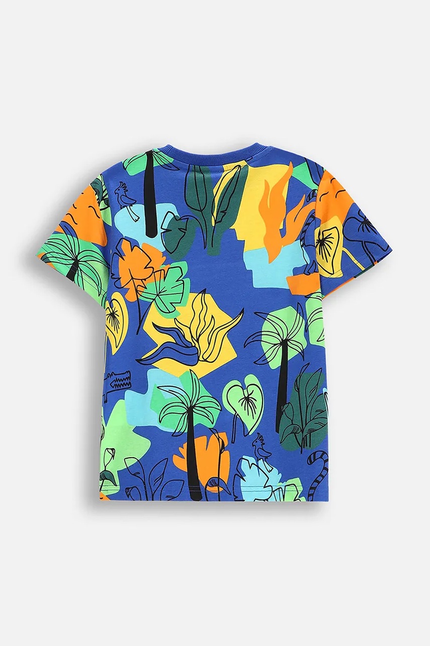 Хлопковая футболка Coccodrillo узор TROPICAL STORY BOY KIDS