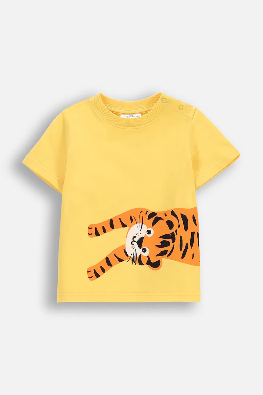 Coccodrillo tricou culoarea galben, cu imprimeu, TROPICAL STORY BOY NEWBORN