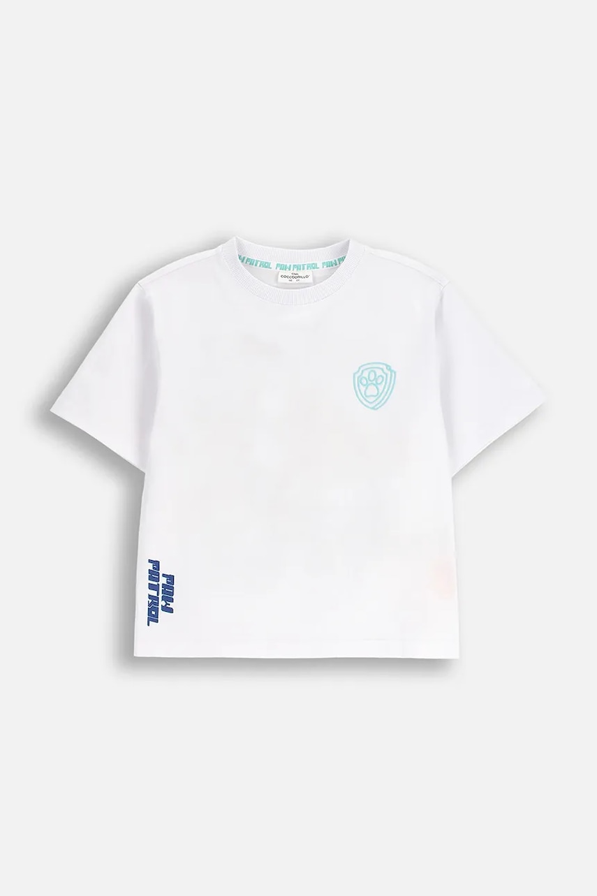 Coccodrillo tricou de bumbac pentru copii culoarea alb, cu imprimeu, LICENCE BOY