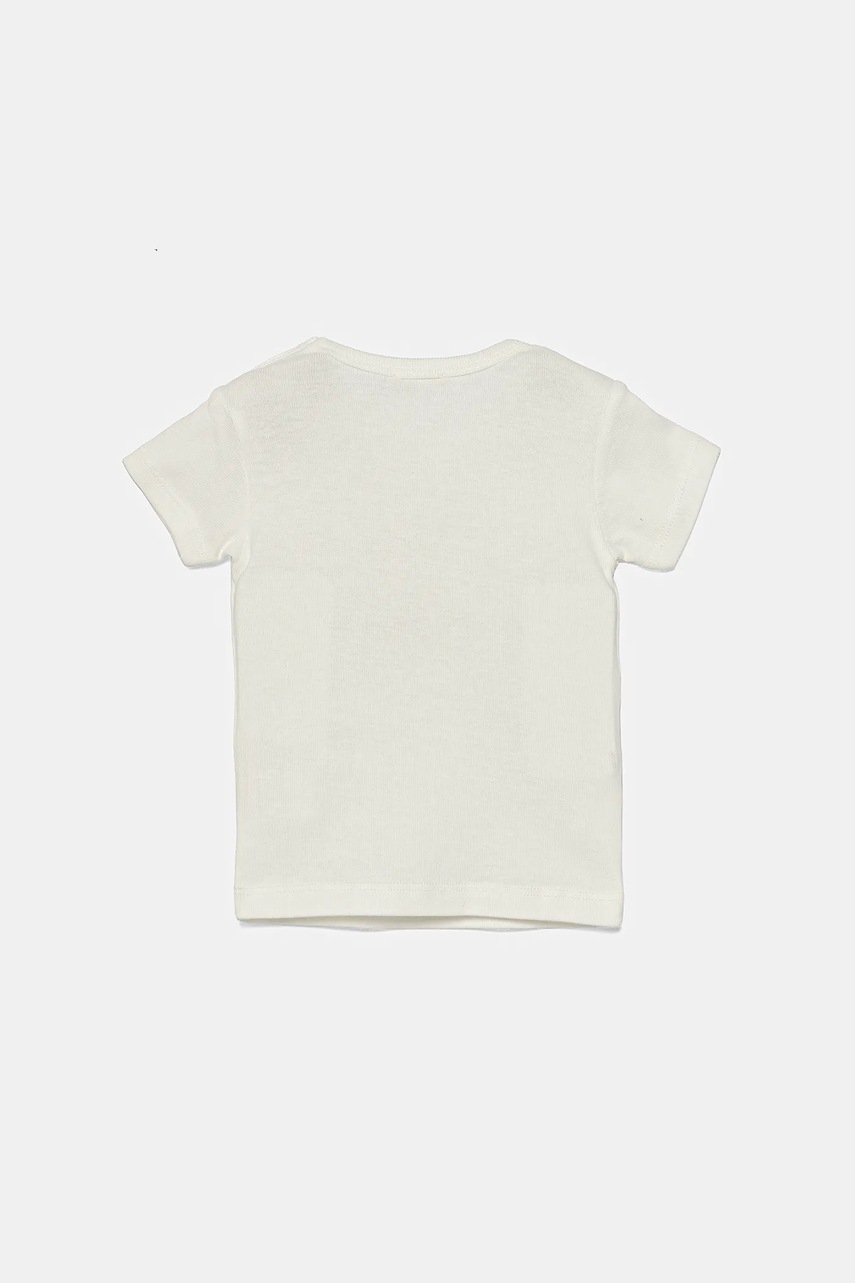 Детская хлопковая футболка United Colors of Benetton цвет белый с принтом 3I9WA1062 Детская хлопковая футболка United Colors of Benetton цвет белый с принтом 3I9WA1062