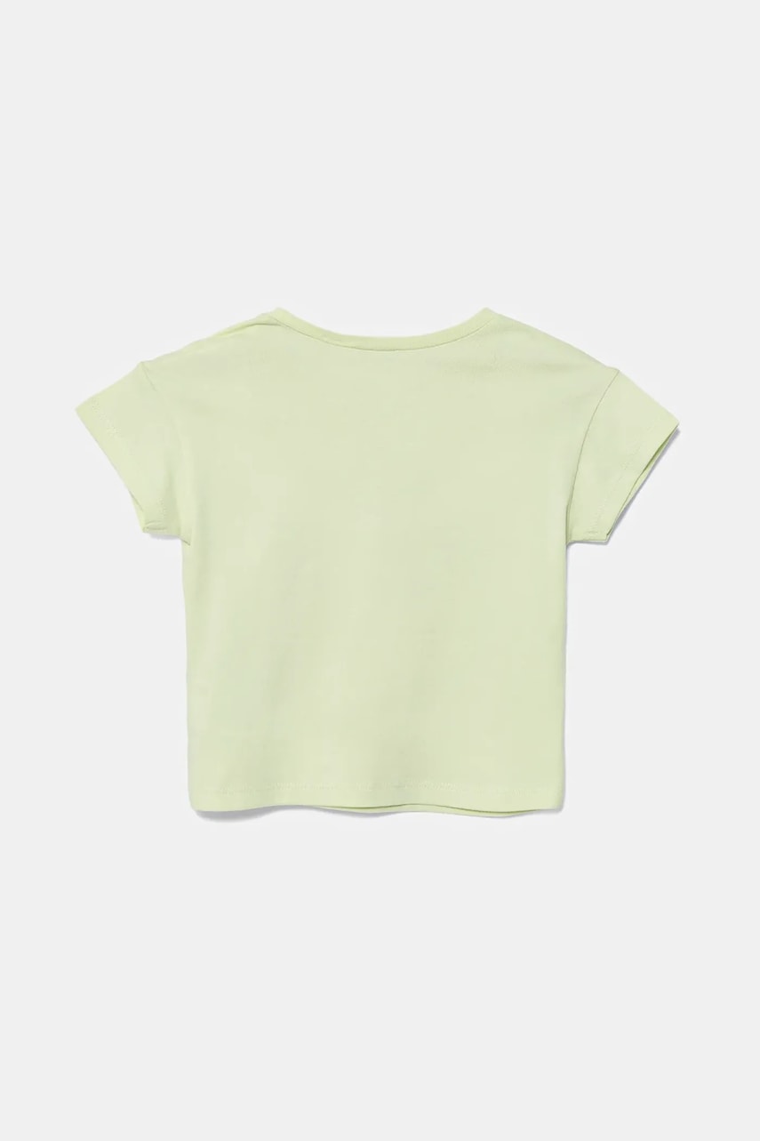 Детская хлопковая футболка United Colors of Benetton цвет зелёный с аппликацией 3096A106D Детская хлопковая футболка United Colors of Benetton цвет зелёный с аппликацией 3096A106D