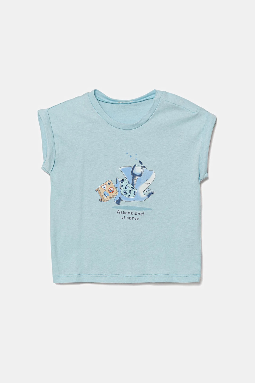 United Colors of Benetton tricou din bumbac pentru bebeluși cu imprimeu, 3I1XA106A