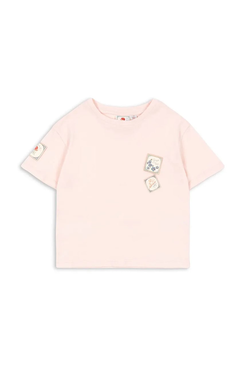 Konges Sløjd tricou de bumbac pentru copii RHW X KS LETTRE TEE OCS culoarea roz, cu imprimeu, Rosie Huntington Whiteley KS103612