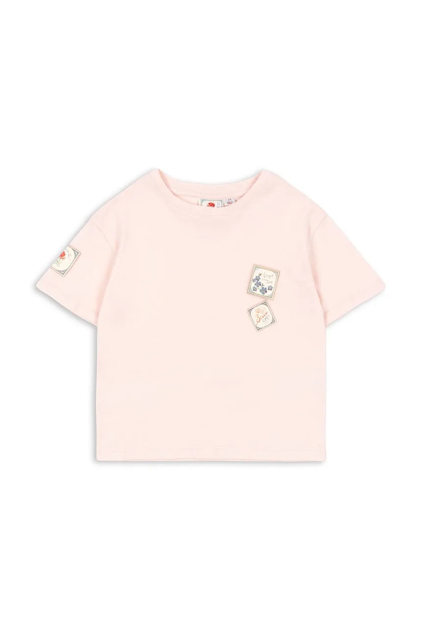Konges Sløjd tricou de bumbac pentru copii RHW X KS LETTRE TEE OCS culoarea roz, cu imprimeu, Rosie Huntington Whiteley KS103612