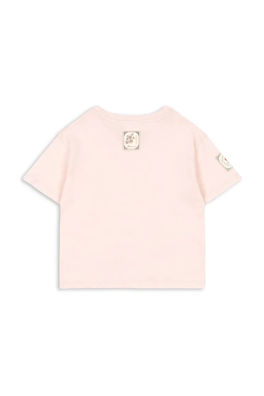 Детская хлопковая футболка Konges Sløjd RHW X KS LETTRE TEE OCS цвет розовый с принтом Rosie Huntington Whiteley KS103612 Детская хлопковая футболка Konges Sløjd RHW X KS LETTRE TEE OCS цвет розовый с принтом Rosie Huntington Whiteley KS103612