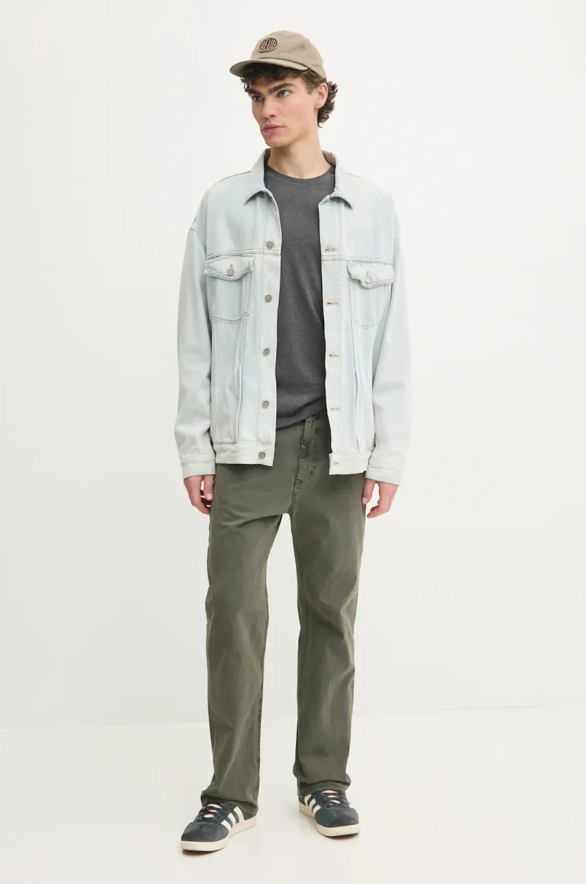 Футболка Tommy Jeans мужская цвет серый однотонная DM0DM20363 Футболка Tommy Jeans мужская цвет серый однотонная DM0DM20363