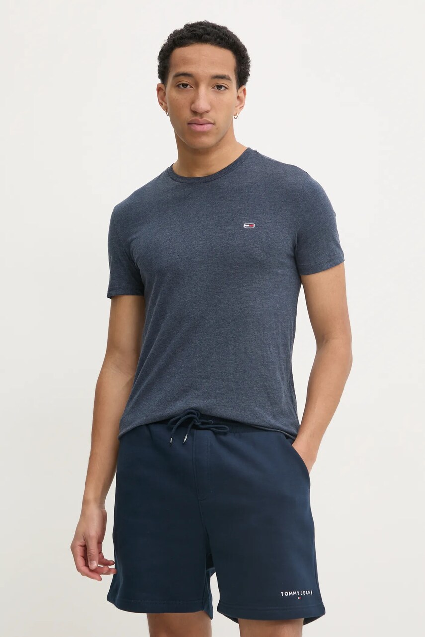 Levně Tričko Tommy Jeans modrá barva, DM0DM20363