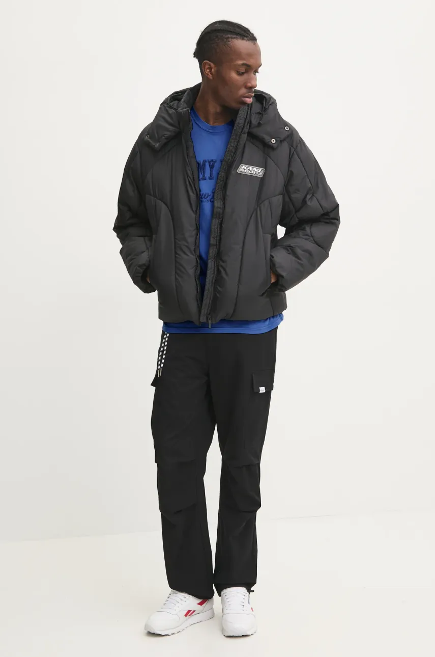 Хлопковая футболка Tommy Jeans мужская цвет бирюзовый с аппликацией DM0DM20356 Хлопковая футболка Tommy Jeans мужская цвет бирюзовый с аппликацией DM0DM20356
