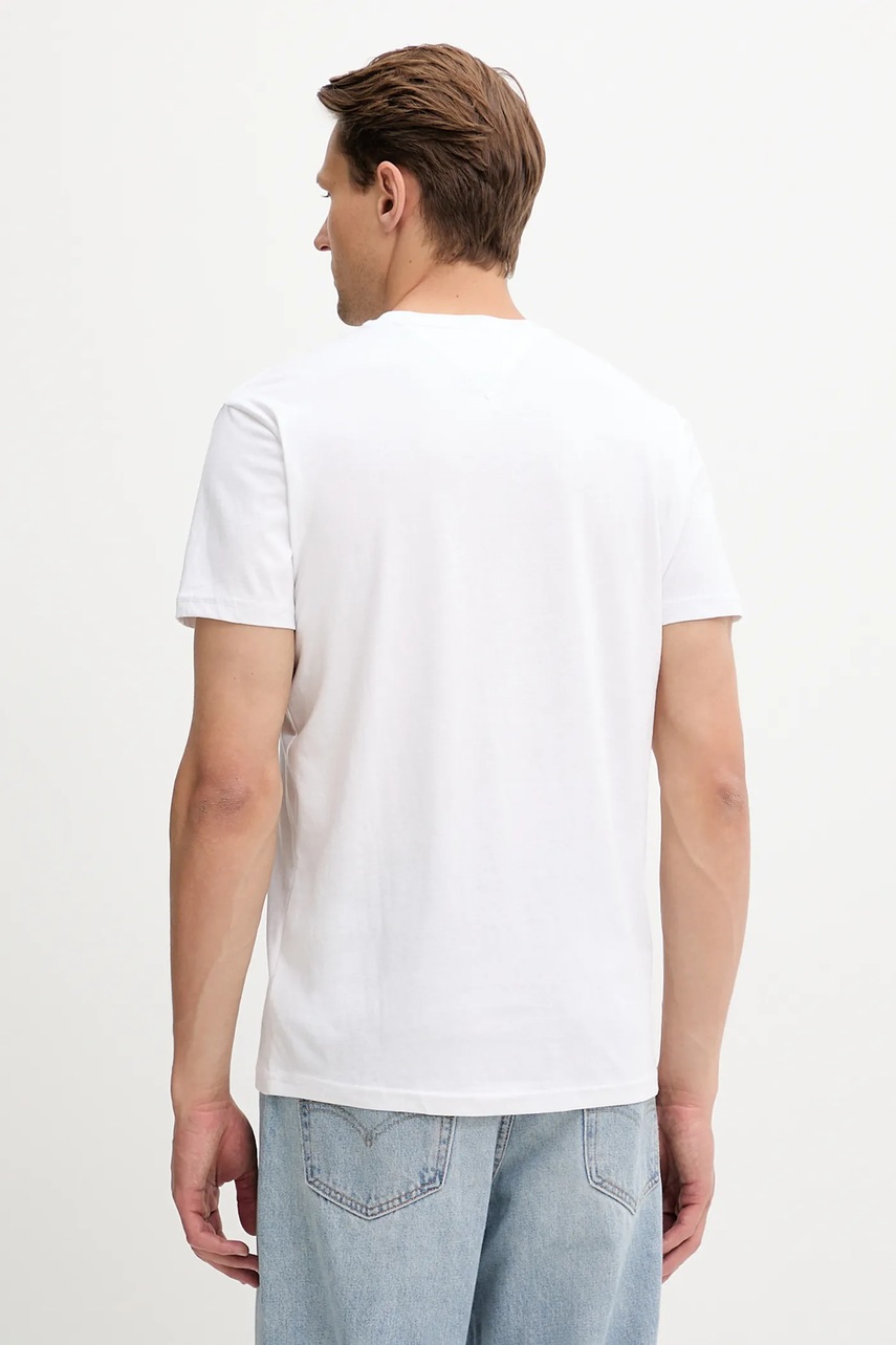 Хлопковая футболка Tommy Jeans цвет бежевый с аппликацией DM0DM20744