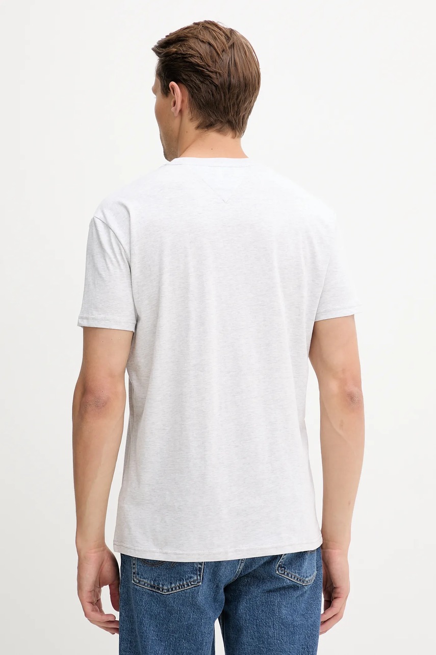 Хлопковая футболка Tommy Jeans цвет бежевый с аппликацией DM0DM20744