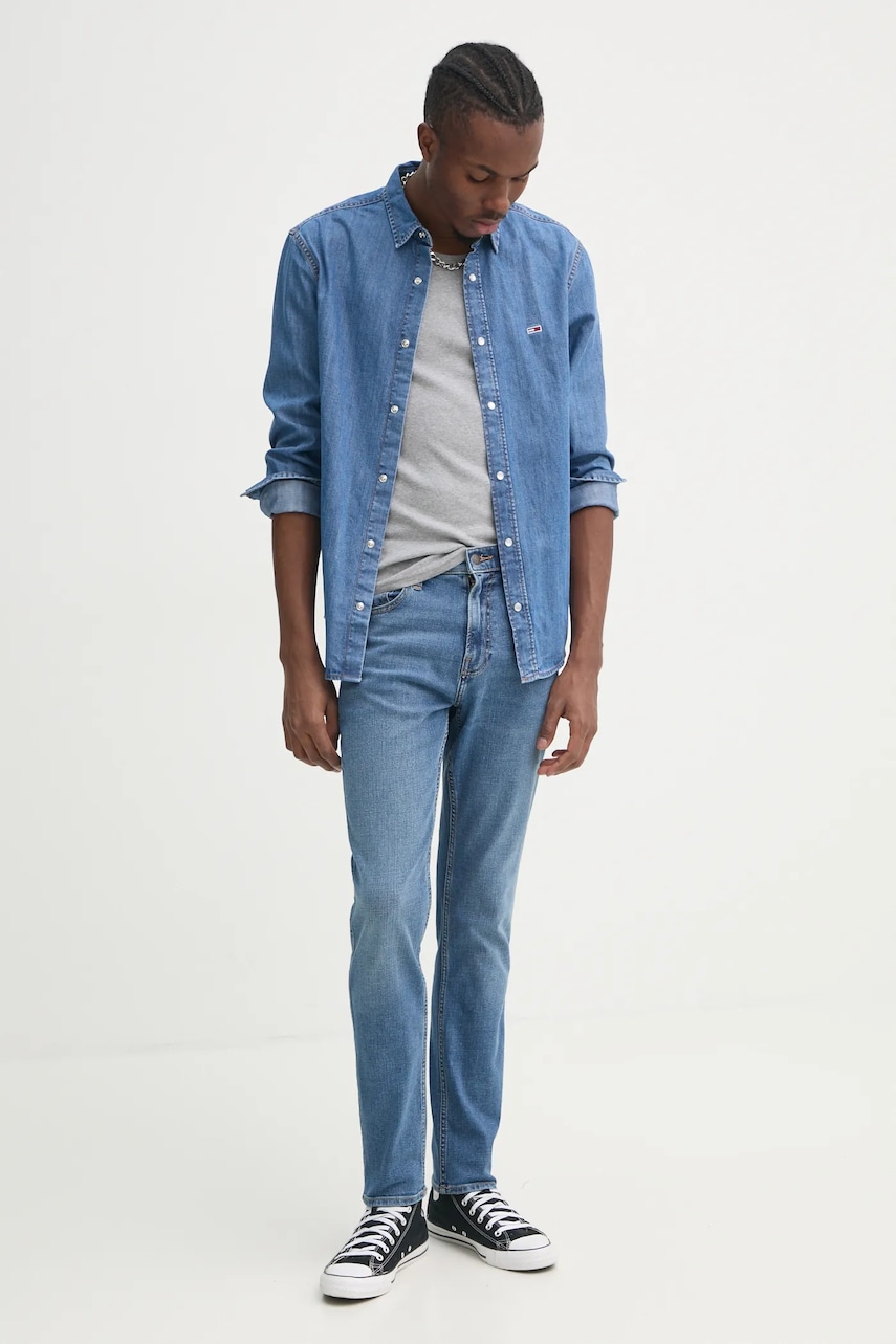 Хлопковый топ Tommy Jeans цвет серый DM0DM20336 Хлопковый топ Tommy Jeans цвет серый DM0DM20336