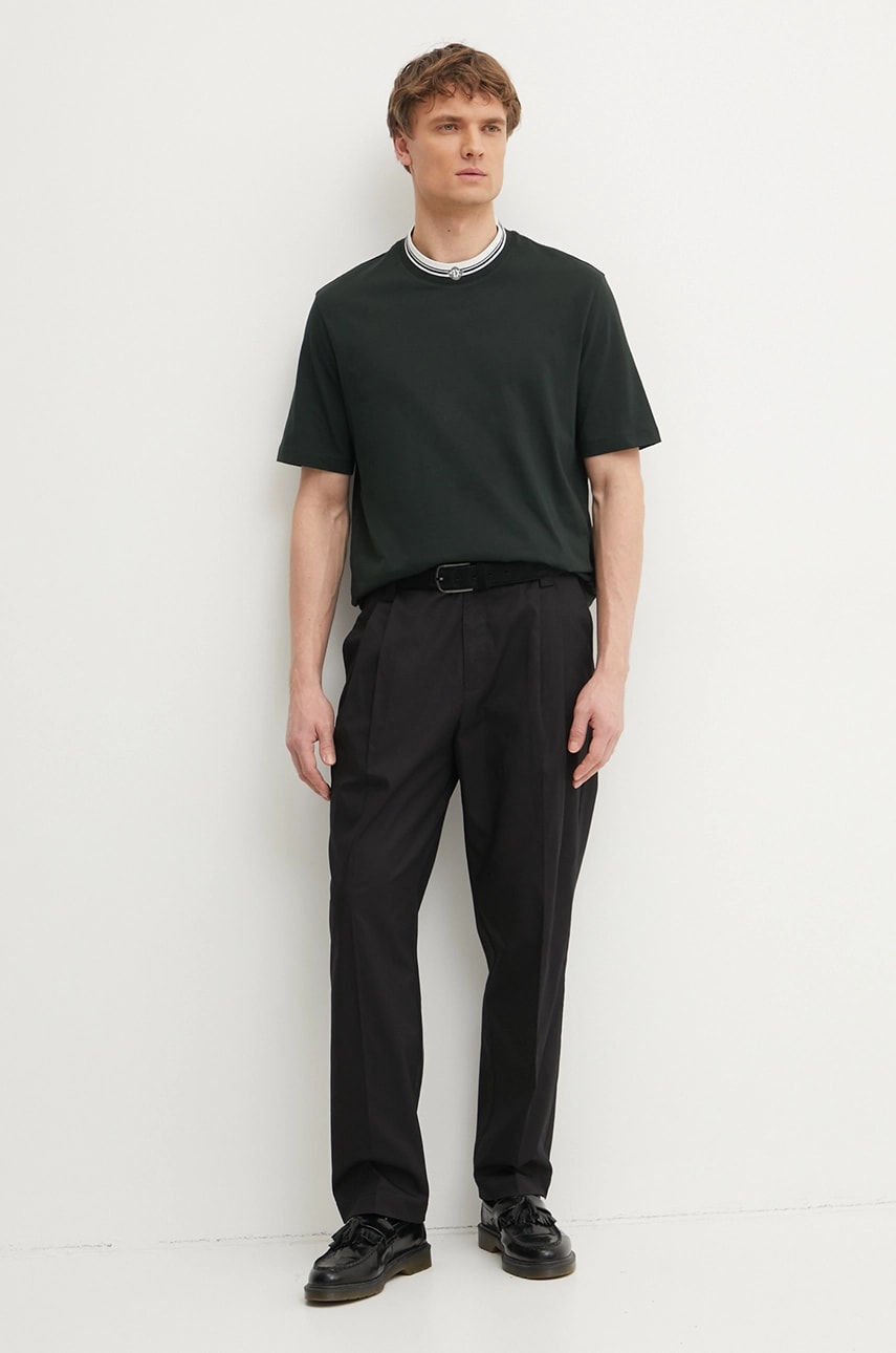 Хлопковая футболка Armani Exchange мужская цвет зелёный однотонная XM000280 AF10361 Хлопковая футболка Armani Exchange мужская цвет зелёный однотонная XM000280 AF10361