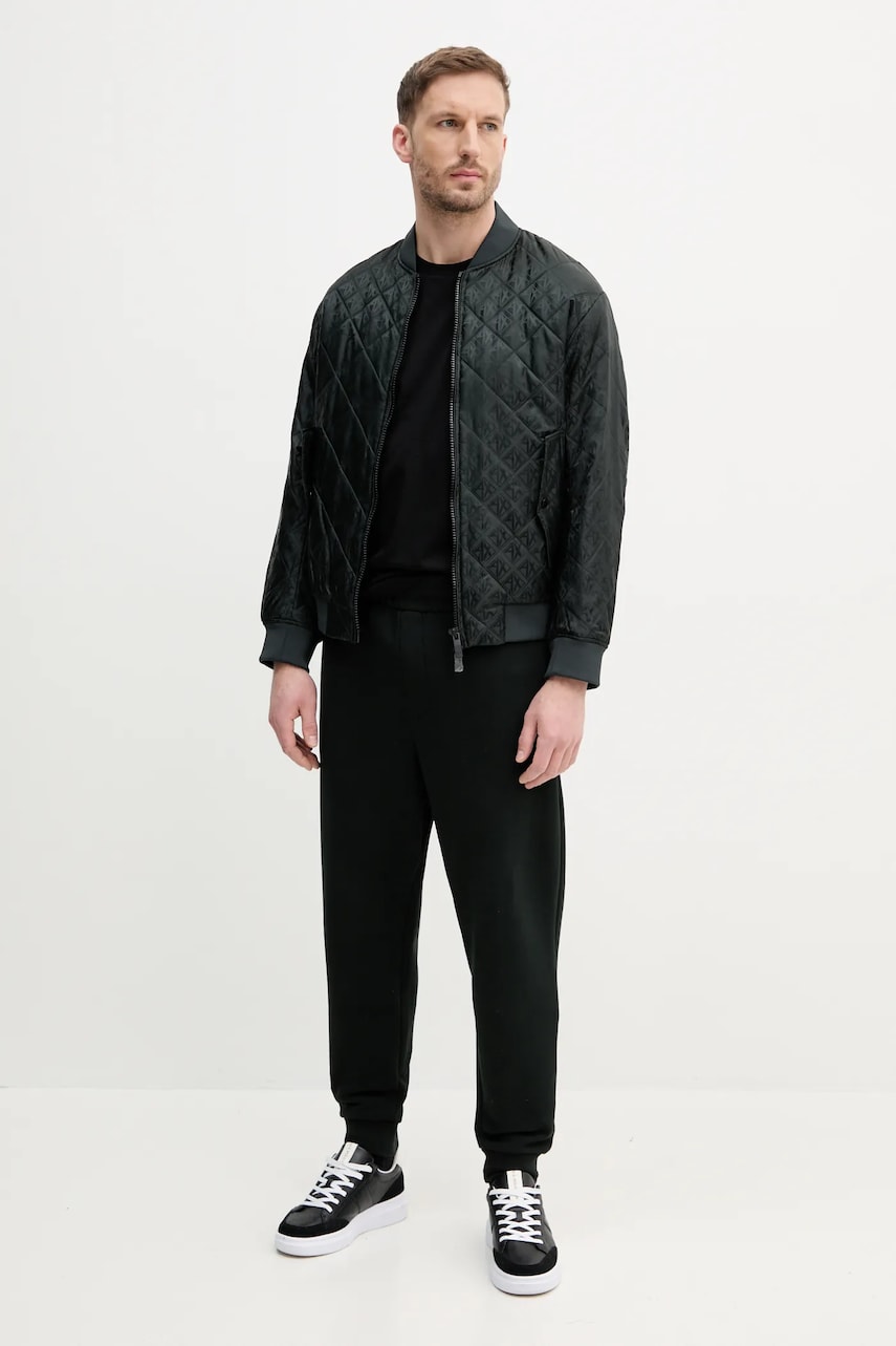Хлопковая футболка Armani Exchange мужская цвет чёрный с принтом XM000327 AF10364 Хлопковая футболка Armani Exchange мужская цвет чёрный с принтом XM000327 AF10364