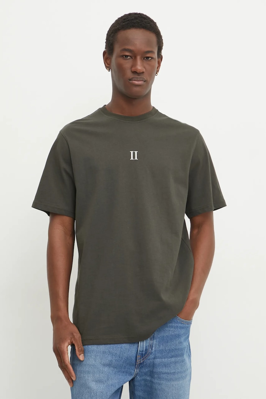 Les Deux tricou din bumbac bărbați, culoarea verde, cu imprimeu, LDM101208