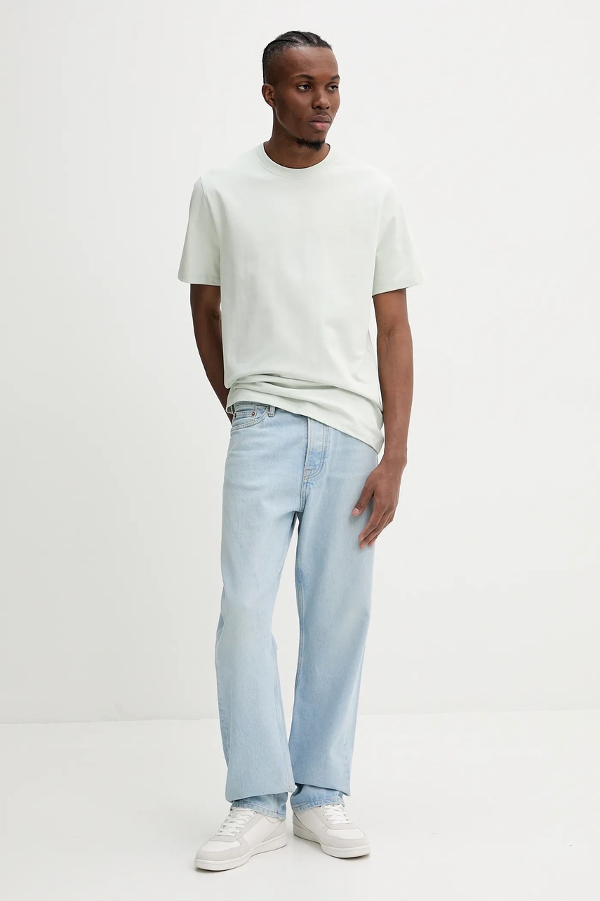 Хлопковая футболка Les Deux мужская цвет зелёный с принтом LDM101211 Хлопковая футболка Les Deux мужская цвет зелёный с принтом LDM101211