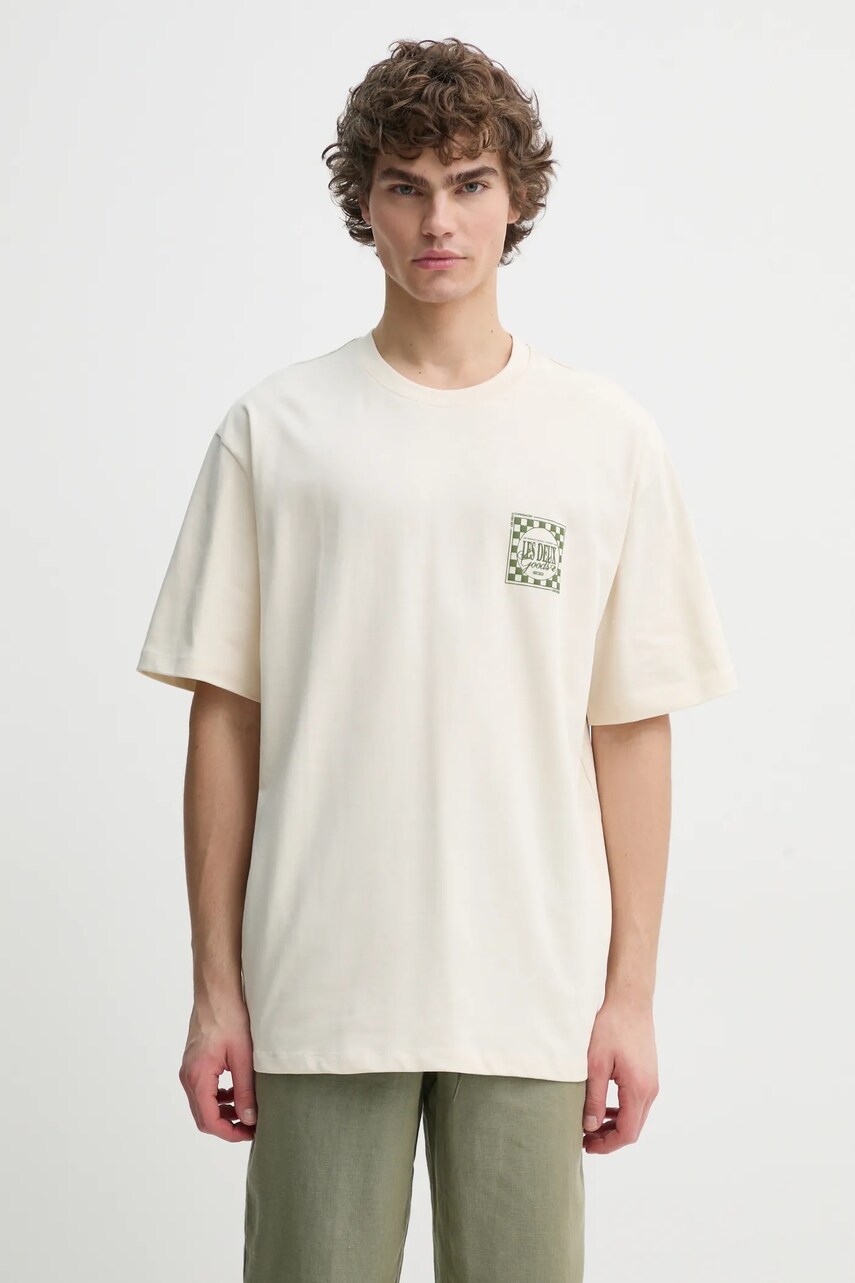 Les Deux tricou din bumbac barbati, culoarea bej, cu imprimeu, LDM101212