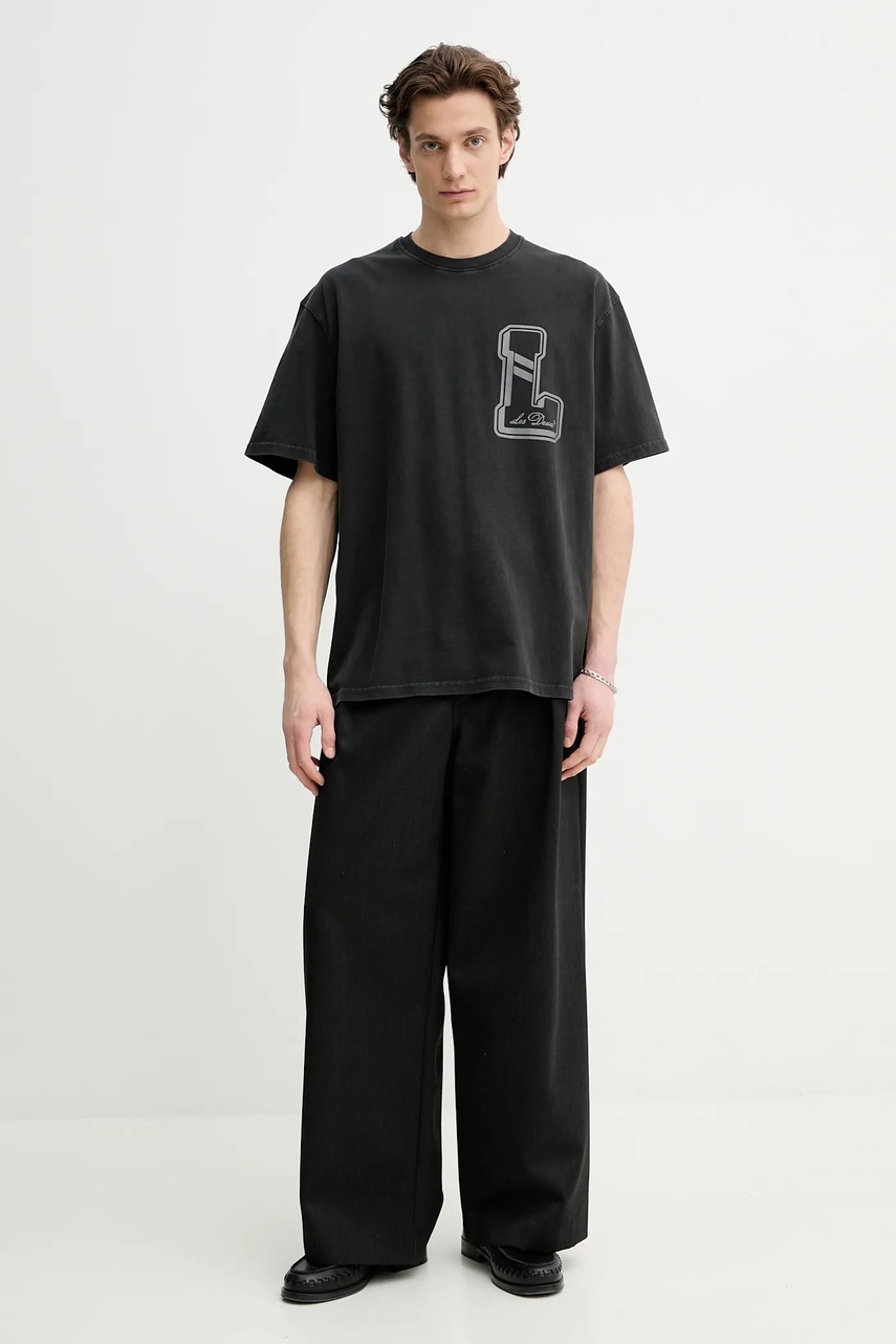 Хлопковая футболка Les Deux мужская цвет чёрный с принтом LDM101215 Хлопковая футболка Les Deux мужская цвет чёрный с принтом LDM101215