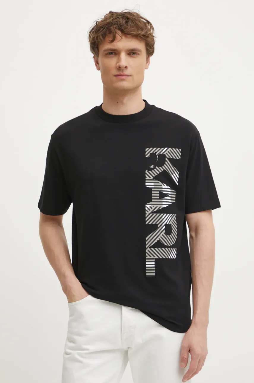 Karl Lagerfeld tricou barbati, culoarea negru, cu imprimeu, 551221.755198