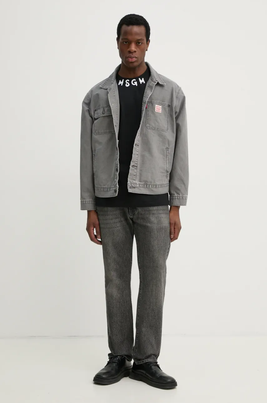 Хлопковая футболка MSGM мужская цвет чёрный с принтом 3840MM102.257002 Хлопковая футболка MSGM мужская цвет чёрный с принтом 3840MM102.257002