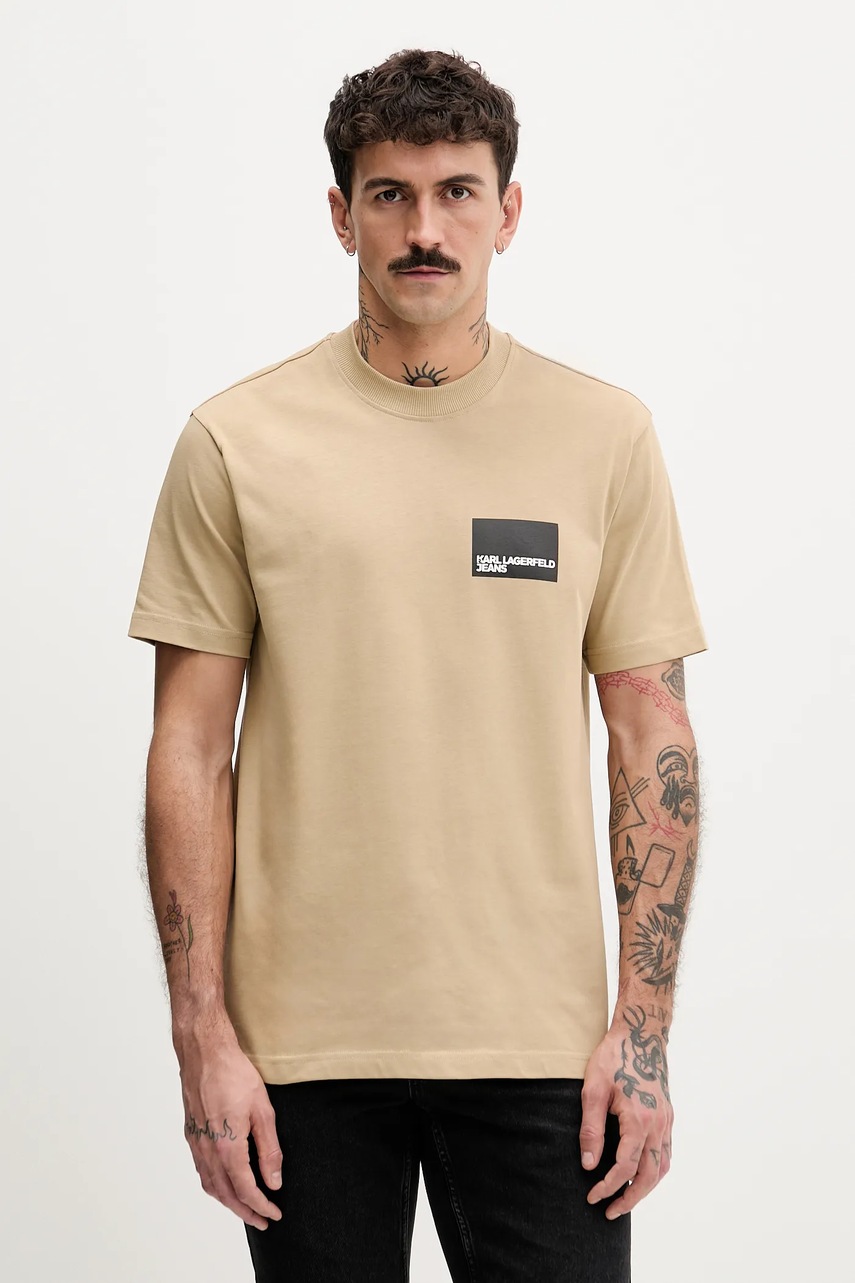 Karl Lagerfeld Jeans tricou din bumbac cu imprimeu, A1M17001